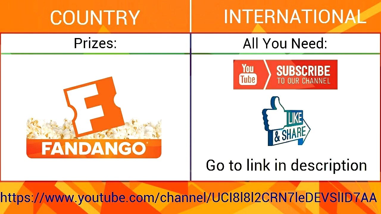GIVEAWAY LINK IN DESCRIPTION &. [CLOSE] Fandango Gift Card $25   International Giveaway