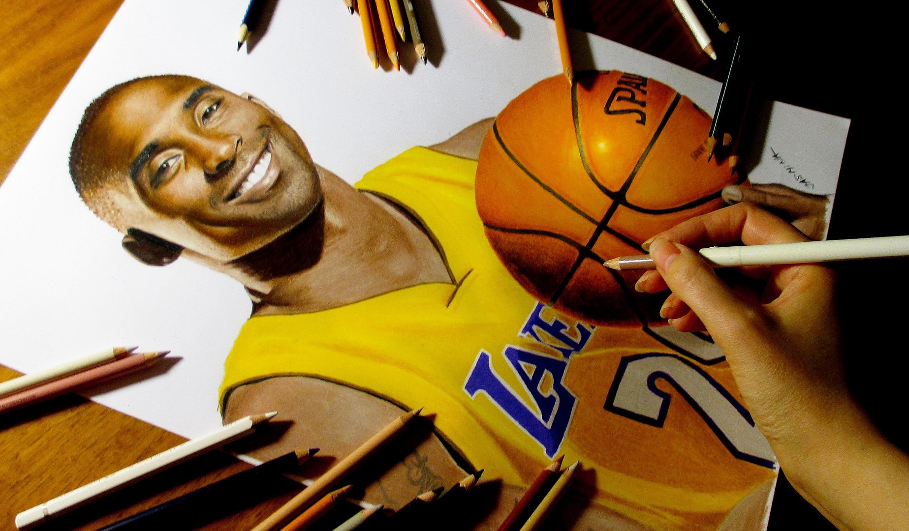 Speed Drawing Of Kobe Bryant How To Draw Time Lapse Art Video