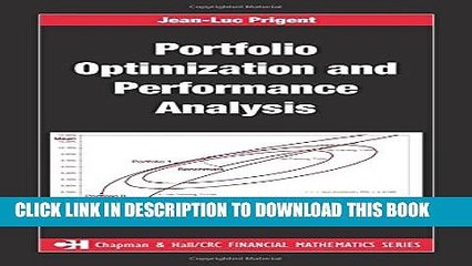 [PDF] Portfolio Optimization and Performance Analysis (Chapman and Hall/CRC Financial Mathematics