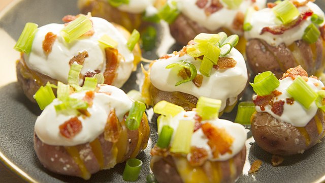 Loaded Mini Hasselback Potatoes - Baked, Cheesy Goodness In Every Bite