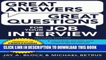 New Book Great Answers, Great Questions For Your Job Interview, 2nd Edition