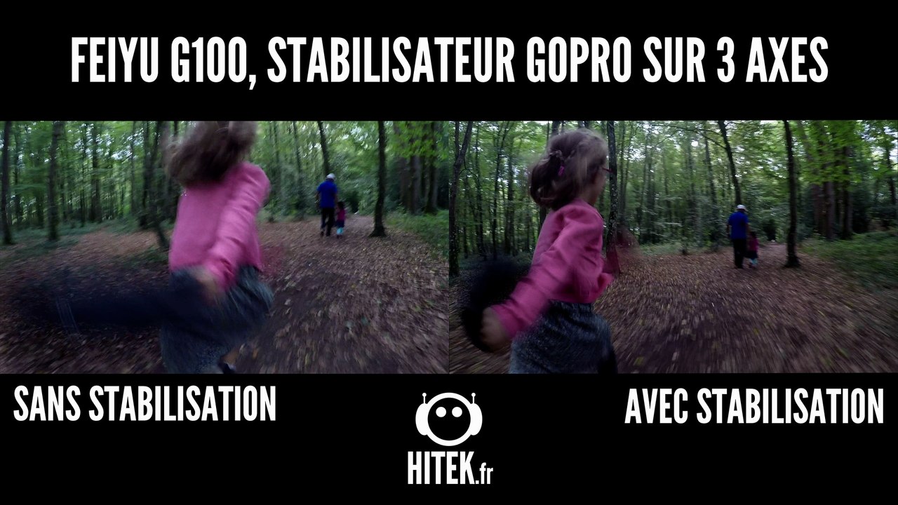 Feiyu G100, comparatif avec ou sans stabilisation