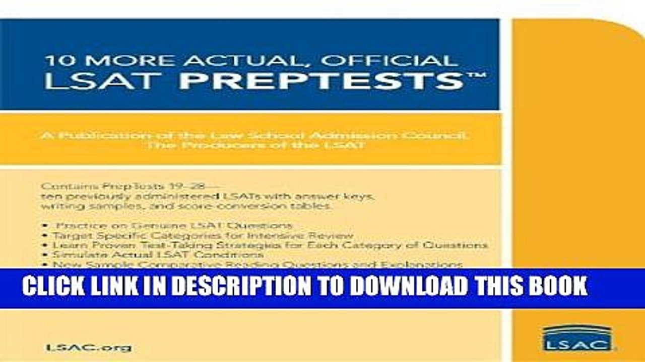 [PDF] 10 More, Actual Official LSAT PrepTests: (PrepTests 19 through 28) (Lsat Series) Full Online