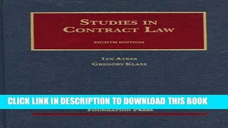 [PDF] Studies in Contract Law (University Casebook Series) Full Colection