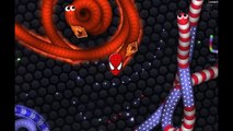 Slither.io superhero Spiderman snakes destroy all other snakes transforming videos