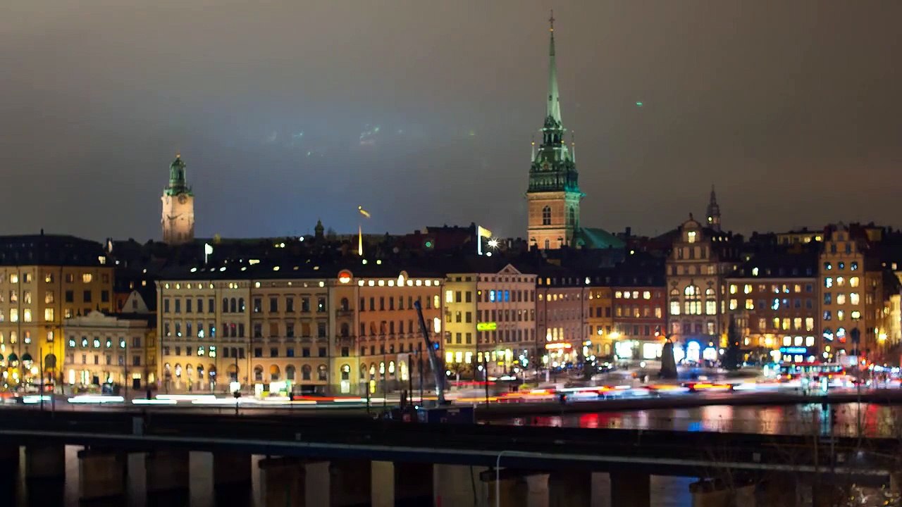 Timelapse of Stockholm at Night