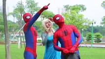 Spiderman & Frozen Elsa w_ Anna, Batman, Captain and Joker Prank - Fun Superheroes IRL Collection 20