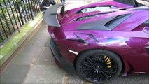 Amazing London supercars!! (3xBugatti, LaFerraris, Carrera GTs, Purple and Gold Avenatdor SVs...