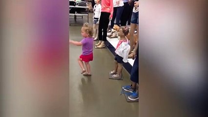 Adorable Little Girl Wants To Dance With Mannequin