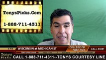 Michigan St Spartans vs. Wisconsin Badgers Free Pick Prediction NCAA College Football Odds Preview 9-24-2016