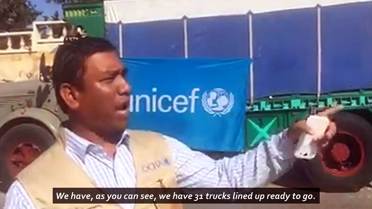 Convoy of aid trucks hit by airstrike in Syria