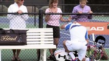 Novak Djokovic imitates Maria Sharapova