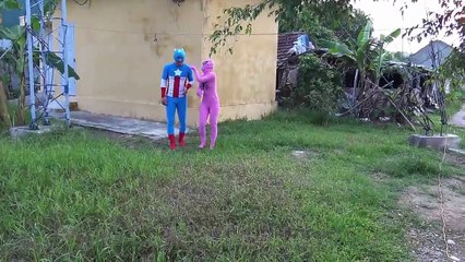 Spiderman vs Catwomen rescue dogs drowning Frozen Elsa Captain Fun Superheroes joker pranks 2016