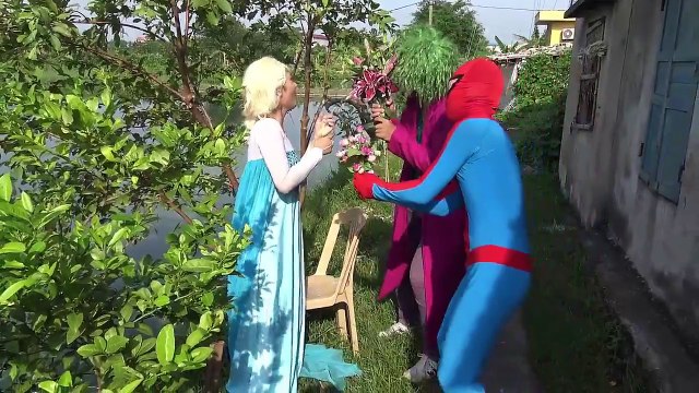 Spiderman vs Joker lovesick Frozen Elsa vs Pinks SpiderGirl lov
