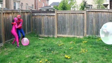 SPIDERMAN VS JOKER VS EVIL WUBBLE BUBBLE VS PINK SPIDERGIRL