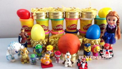 Video herunterladen: PLAY DOH SURPRISE EGGS with Surprise Toys,Mario Bros,Disney,  Frozen Elsa and Anna,Paw Patrol,Surprise Toys for Kids