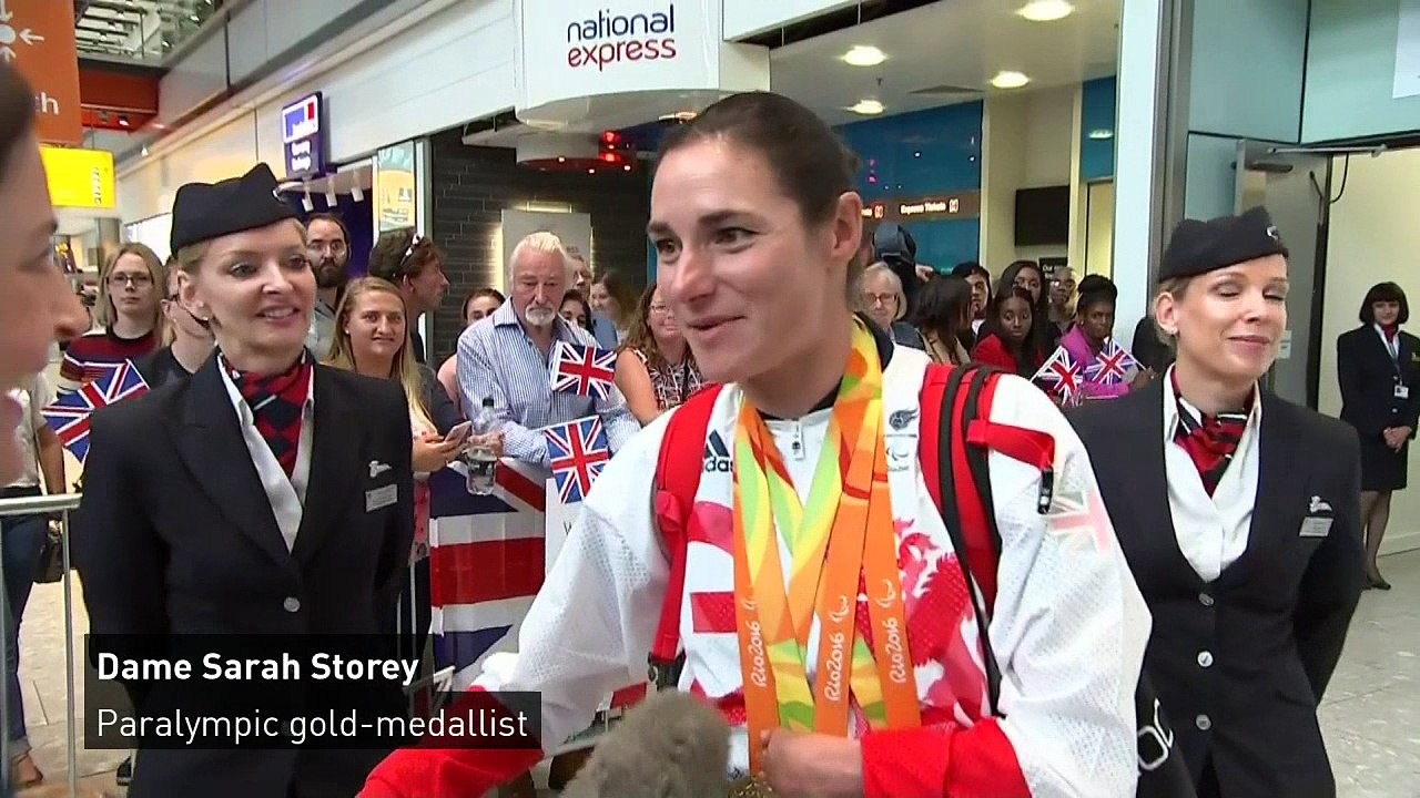 Paralympian Dame Sarah Storey returns to the UK
