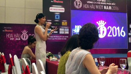 Kỳ Duyên xin lỗi vì đi trễ tại họp báo HHVN 2016