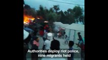Migrants arrested after Greece camp clashes and blaze