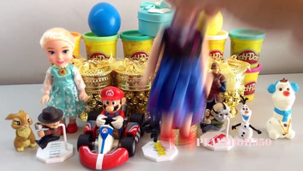 PLAY DOH SURPRISE EGGS with Surprise Toys,Mario Bros,Disney, Frozen Elsa and Anna,Predator Nightmare Freddy Aliens