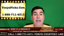Oregon St Beavers vs. Boise St Broncos Free Pick Prediction NCAA College Football Odds Preview 9/24/2016