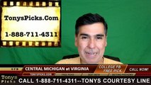 Virginia Cavaliers vs. Central Michigan Chippewas Free Pick Prediction NCAA College Football Odds Preview 9/24/2016