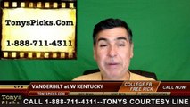 Western Kentucky Hilltoppers vs. Vanderbilt Commodores Free Pick Prediction NCAA College Football Odds Preview 9/24/2016