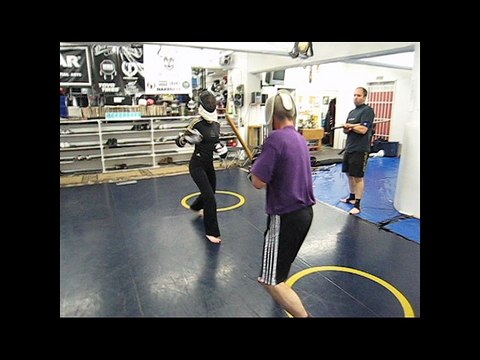Peter VS Sandrine - Single Stick Sparring - May 28 - 2009