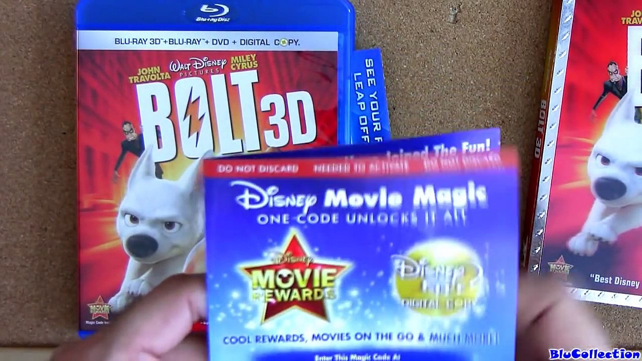 Disney Bolt 3D blu ray unboxing review 4-disc region Free