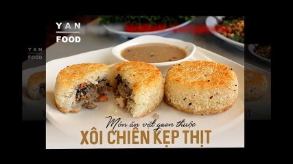 Xôi chiên kẹp thịt