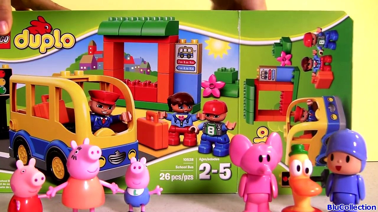 Lego Duplo Pocoyo in School Bus with Peppa Pig - El autobús escolar Scuolabus ônibus
