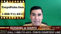 New York Giants vs. Washington Redskins Free Pick Prediction NFL Pro Football Odds Preview 9-25-2016