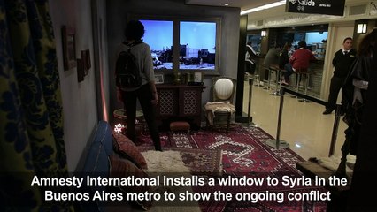 Amnesty International installs a window to Syria in Buenos Aires