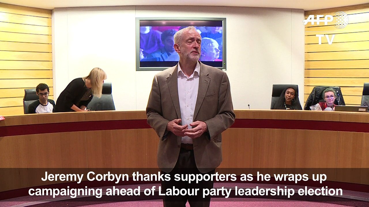Britain's Corbyn ends campaign ahead of Labour leadership vote