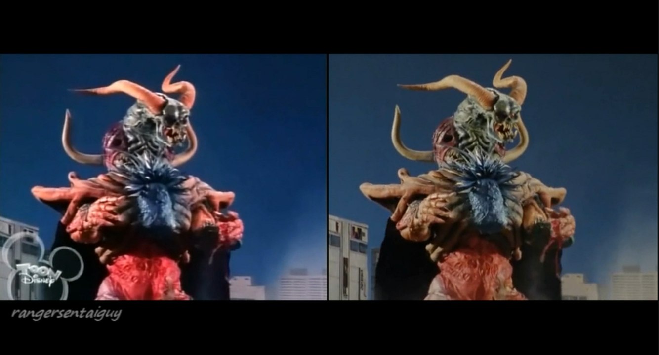 Mighty Morphin Mutitus First Appearance Split Screen (PR and Sentai version)