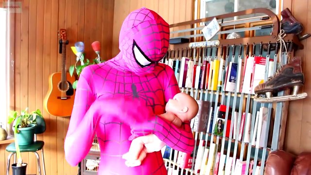 Spiderman, Frozen Elsa & Pink Spidergirl w_ Doctor! Spiderbaby is sick! Superheroes in Real Life