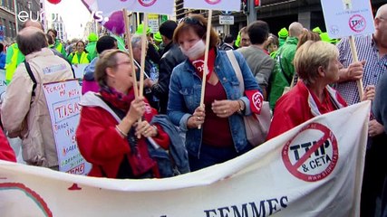 Brüksel'de TTIP ve CETA protesto edildi