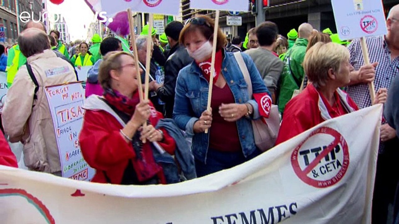 Brüksel'de TTIP ve CETA protesto edildi