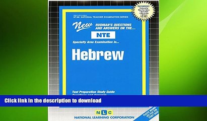 EBOOK ONLINE  HEBREW (National Teacher Examination Series) (Content Specialty Test) (Passbooks)
