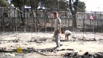 Greece: Refugees return to Lesbos camp after fire