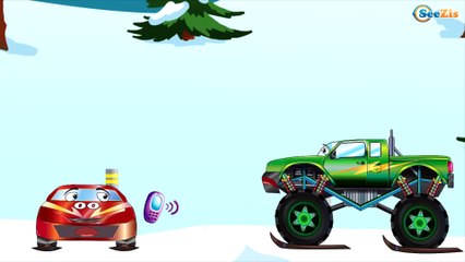 Racing Cars and Ambulance - Snowy Race - Videos and Cartoons for kids Episode 87