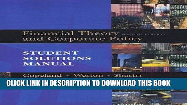 [PDF] Student Solutions Manual for Financial Theory and Corporate Policy Popular Colection