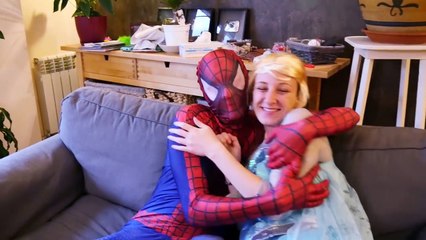 Spiderman Become a doll vs Frozen Elsa & Maleficent w_ Spiderbaby Jack Frost & Funny Supehero-abymkKbby_E