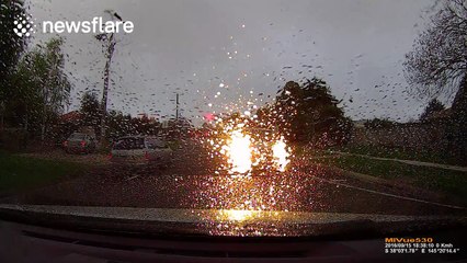 Loud bang caught on dashcam during accident in Australia