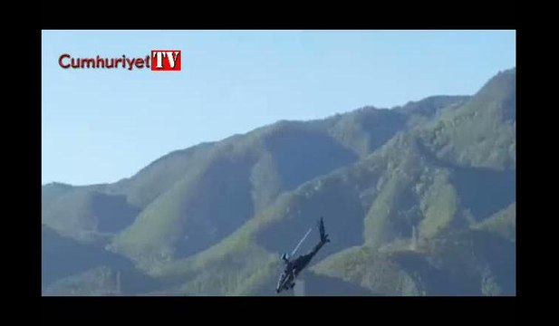Yunan askeri helikopterinin düşme anı