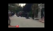 İsrail Büyükelçiliği önünde saldırı anı kamerada