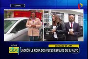 Cercado: ladrón roba por segunda vez espejos de auto