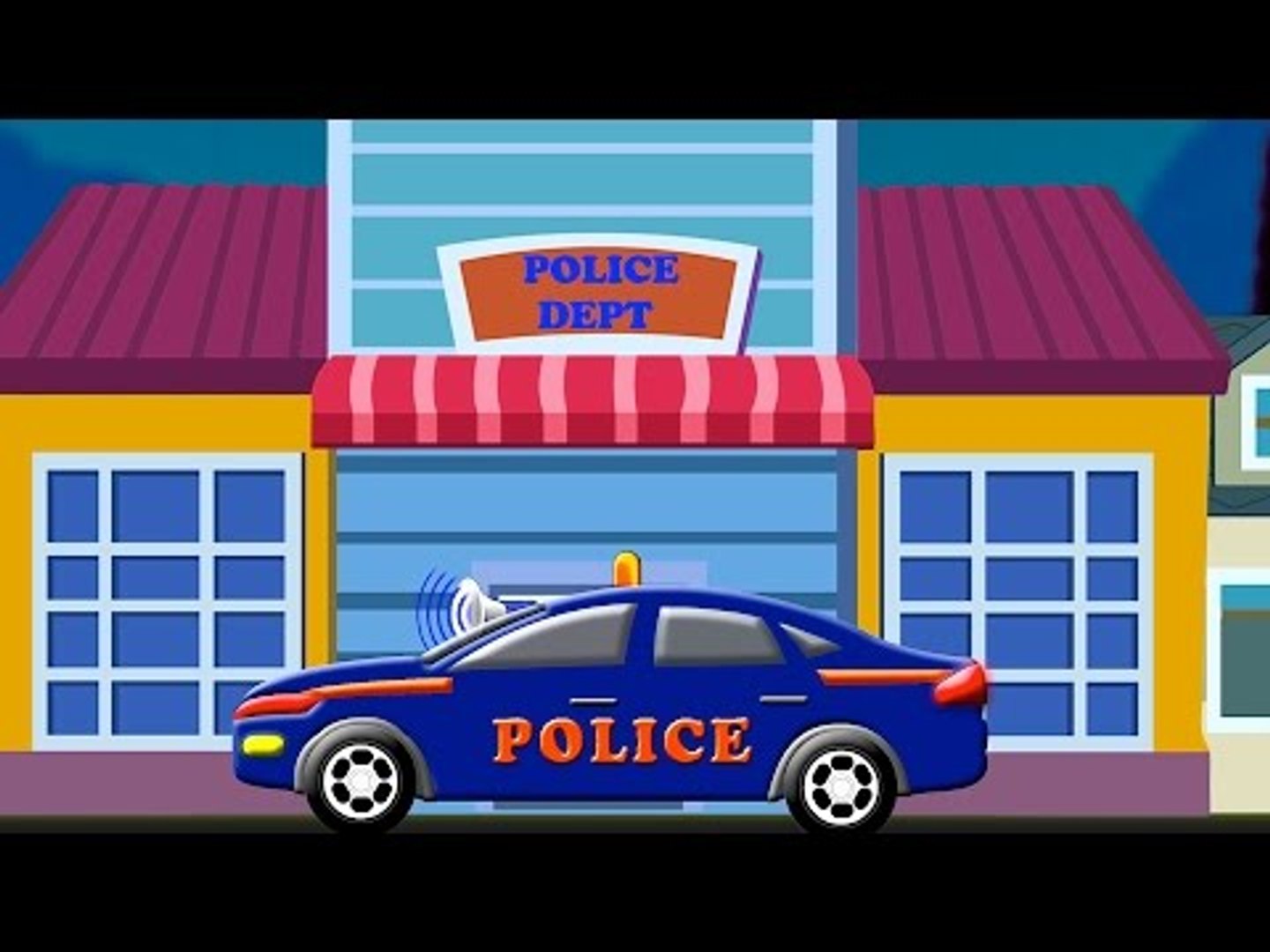 Carro de polícia criança máquina. Desenho da policia. Carros