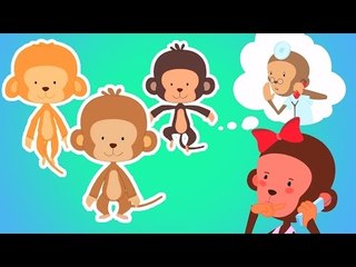 cinque scimmie poco|filastrocche|bambini canzone|italiano