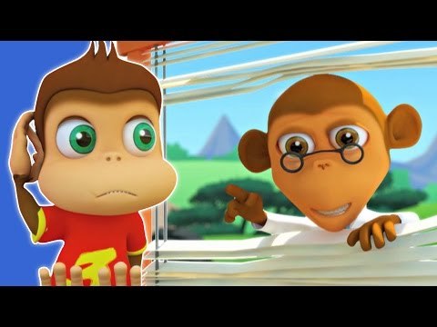 Пять маленьких обезьянок | детские стишки | Five Little Monkeys in Russian